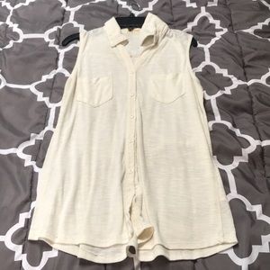 Faded Glory Cream Button Down Shirt